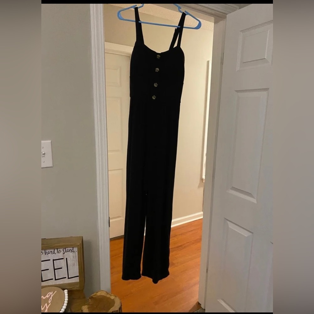 Black long pant romper